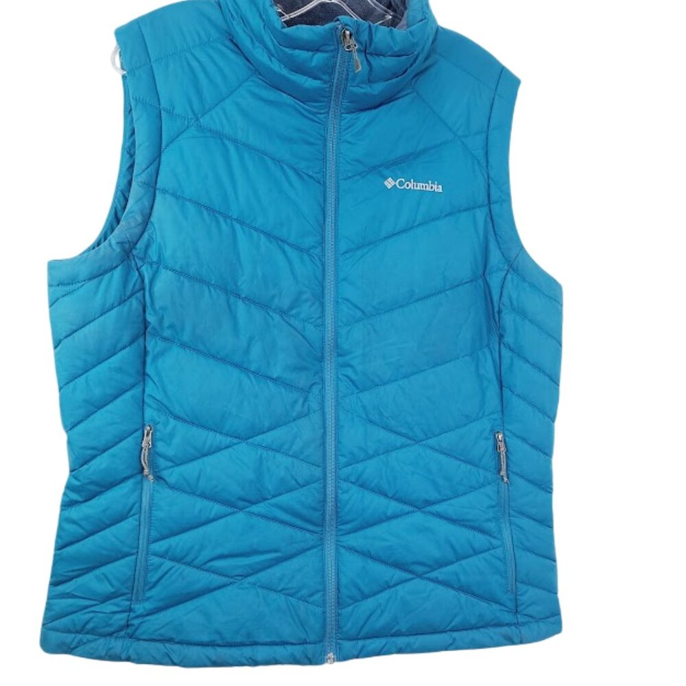 Columbia Women's Aqua Blue Heavenly Sleeveless Padded Puffer Vest Size XL